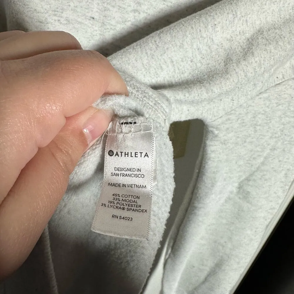 Athleta Coaster Luxe Sweatshirt Top Fog Grey Heathered Pullover Size Small - Image 8