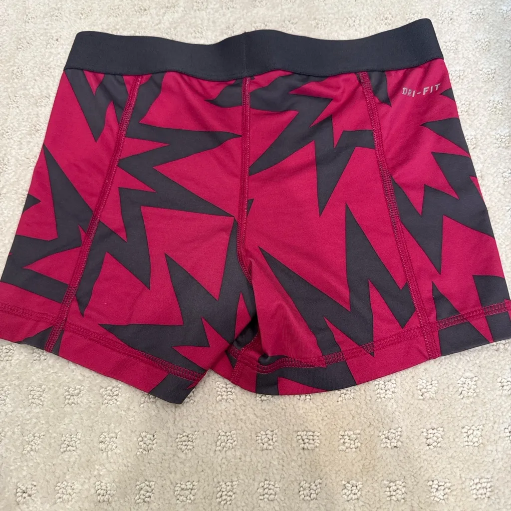 Nike Pro Dri-FIT Compression Shorts XS Pink Black Graphic Training - Image 5