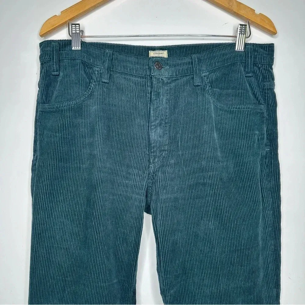 Citizens Of Humanity Green Amelia Premium Vintage Flare Corduroy Jeans Size 31 - Image 3