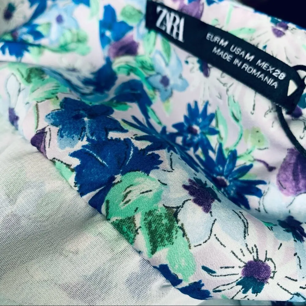 Zara floral printed sleeveless midi dress size Medium - Image 6