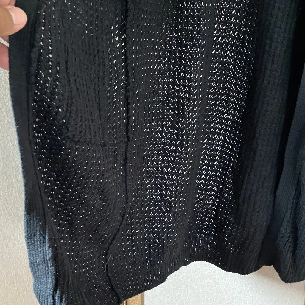 Ambiance Black Textured coat length Sweater with pockets medium - Image 10