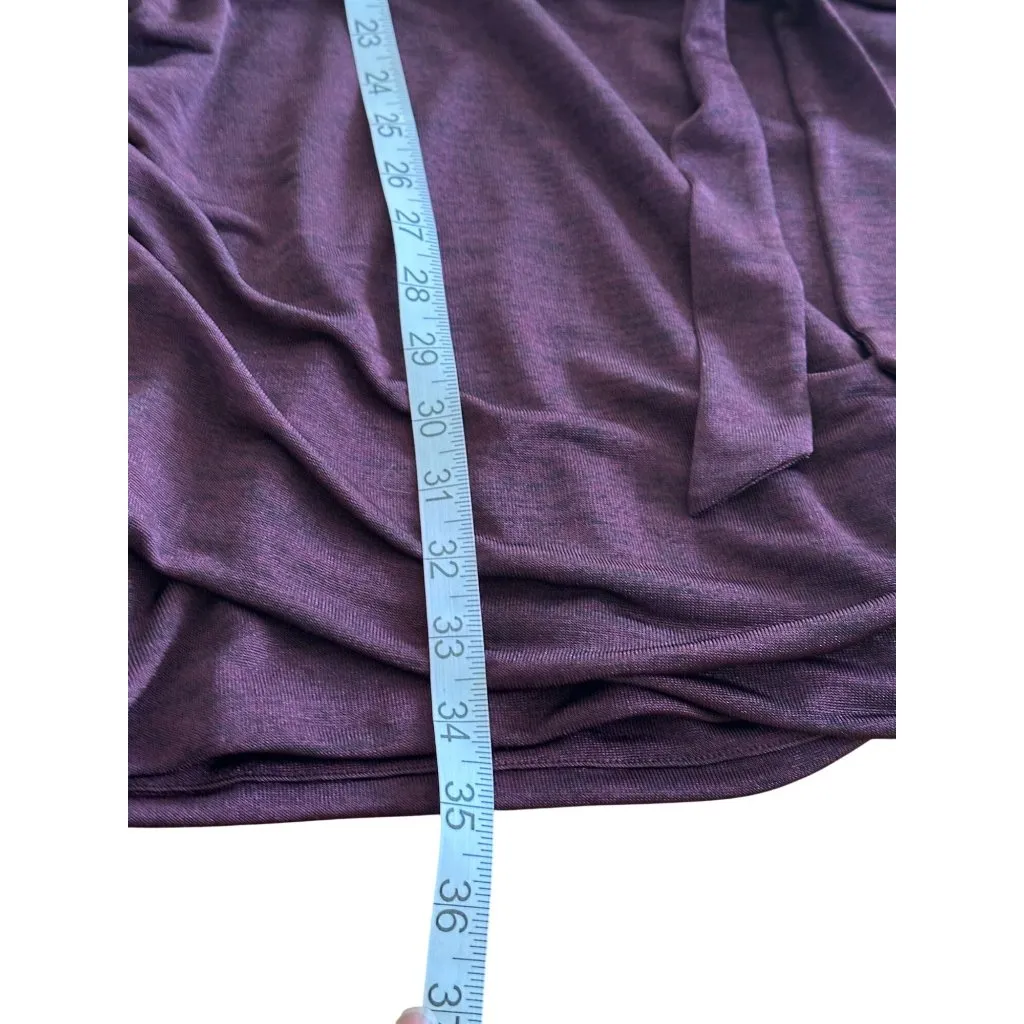 White House Black Market Plum Blouson Dress Women’s M Dolman Sleeves Ruched Skir - Image 5