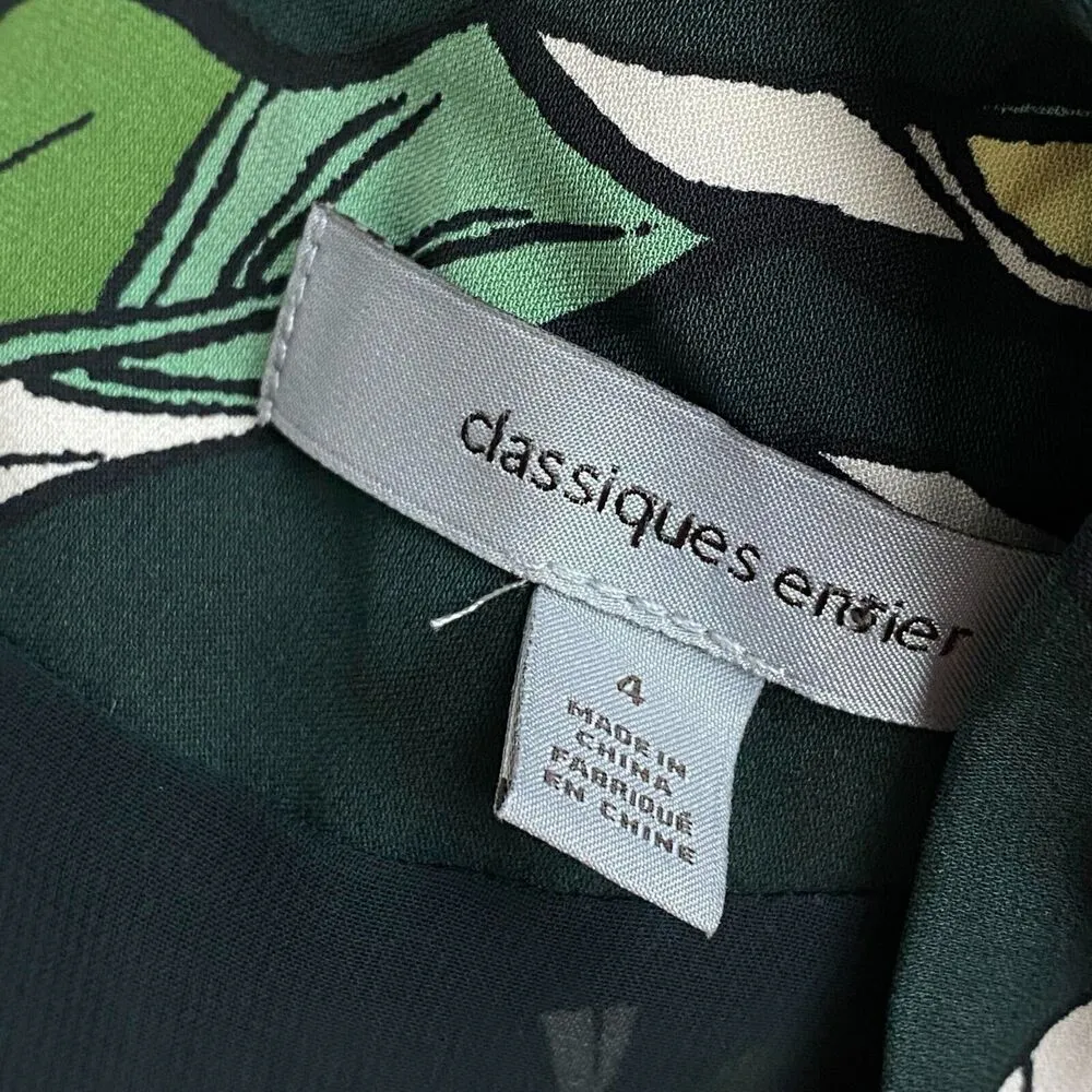 Anthropologie Classiques Entier Dress Green Yellow Stretch Silk Midi A-Line sz 4 - Image 9