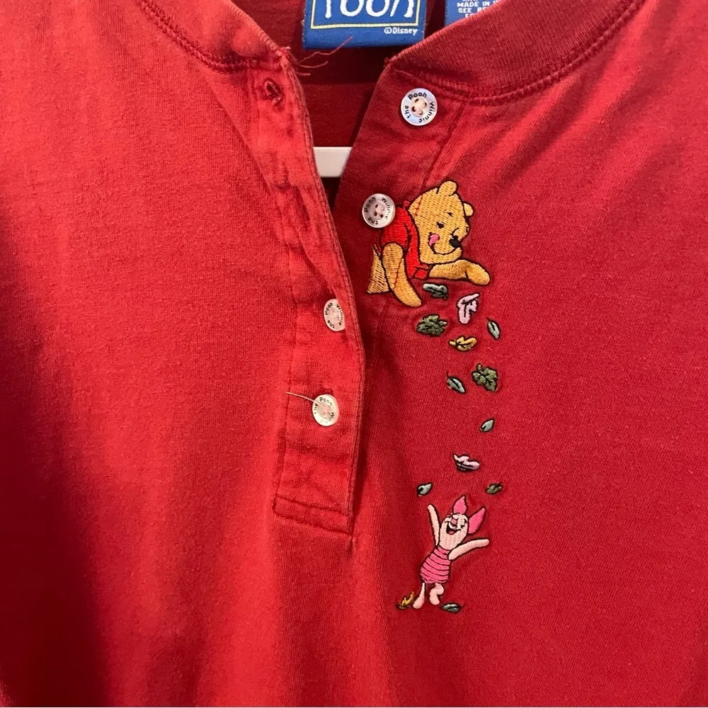Vintage Disney Pooh long sleeve embroidered button down shirt MEDIUM - Image 2