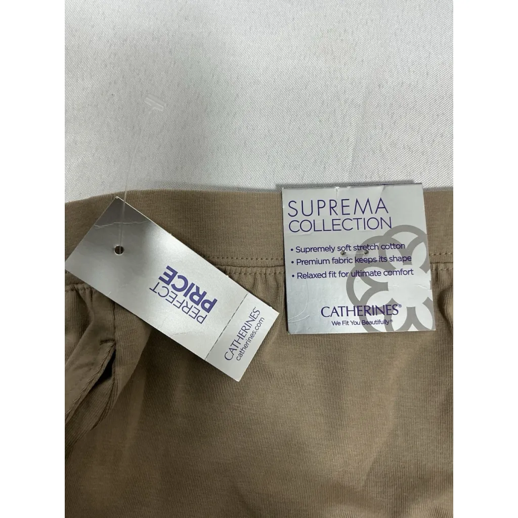 Womans Catherines Suprema Collection Petite Pullon Capri Pants 2XWP 22/24wp Tan Brown Size 2P - Image 5