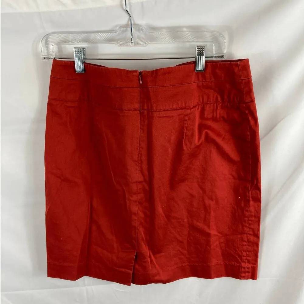 Sandro Studio Cotton Blend Orange Skirt 8 - Image 3