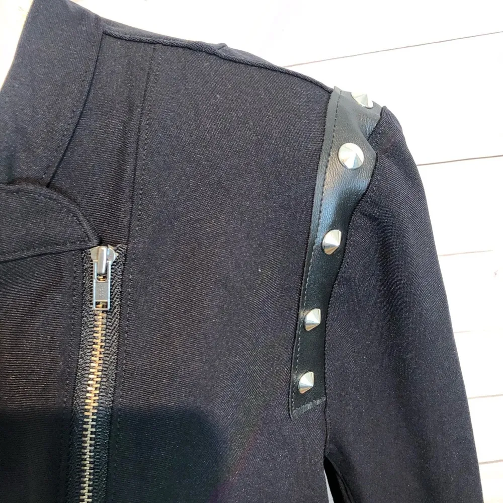 Elaine Kim Quest Tech Black Studded Moto jacket Size L - Image 4