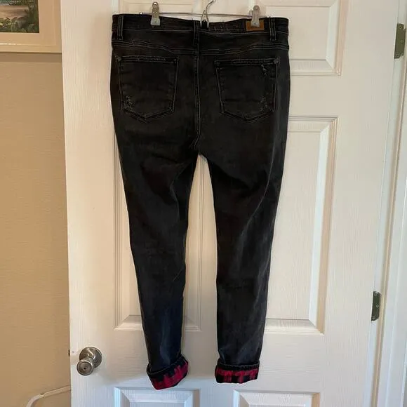 Judy Blue Jeans Skinny Fit Buffalo Patch Black-washed Distressed sz15/32 - Image 2