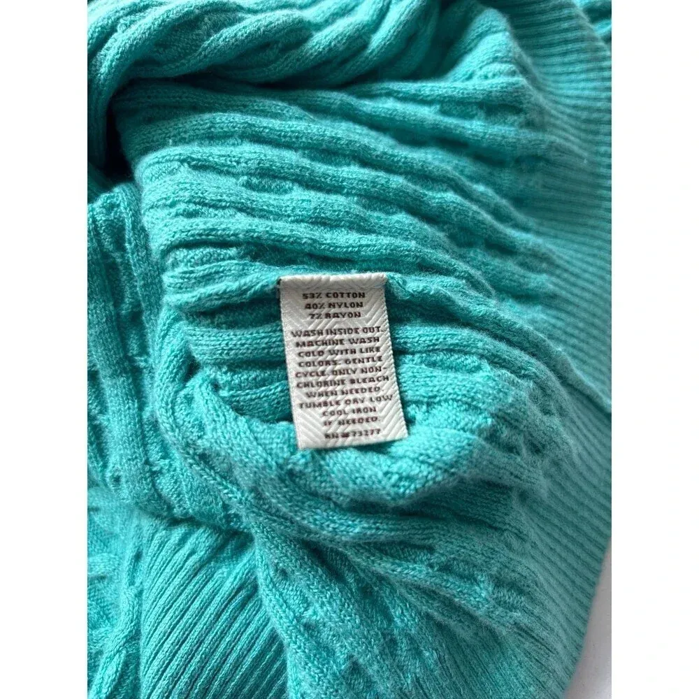 Women's size Large L Cable Knit Sweater V-neck Long Sleeves Pullover - Image 4