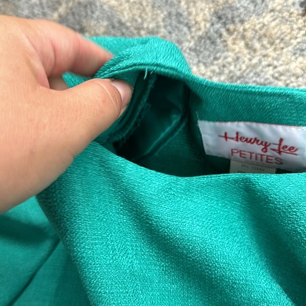 Vintage Henry Lee Petites Blazer & Midi Dress Set Turquoise 14P Green - Image 4