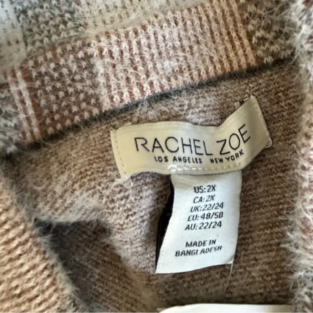 Rachel Zoe Ultra Soft Plaid Snap Front Shacket Pink & Gray 2XL NWT - Image 6