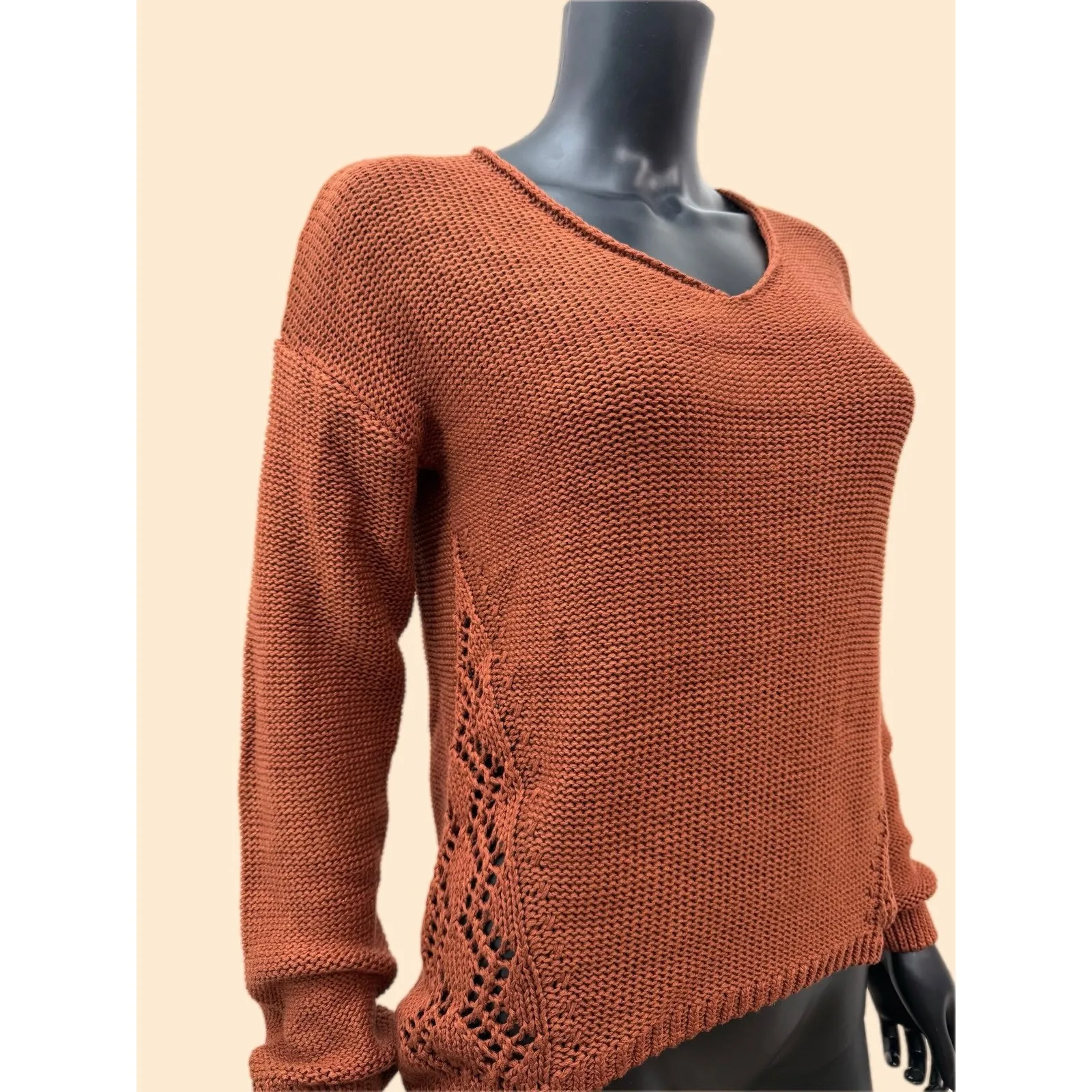 Francesca's NWT Sweater Bundle Small | Rust‎ & Olive Knit Pullover Set Size 4 - Image 4