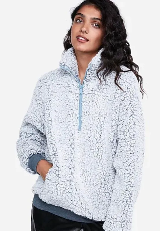 EXPRESS Oversized Quarter Zip Sherpa - Image 4