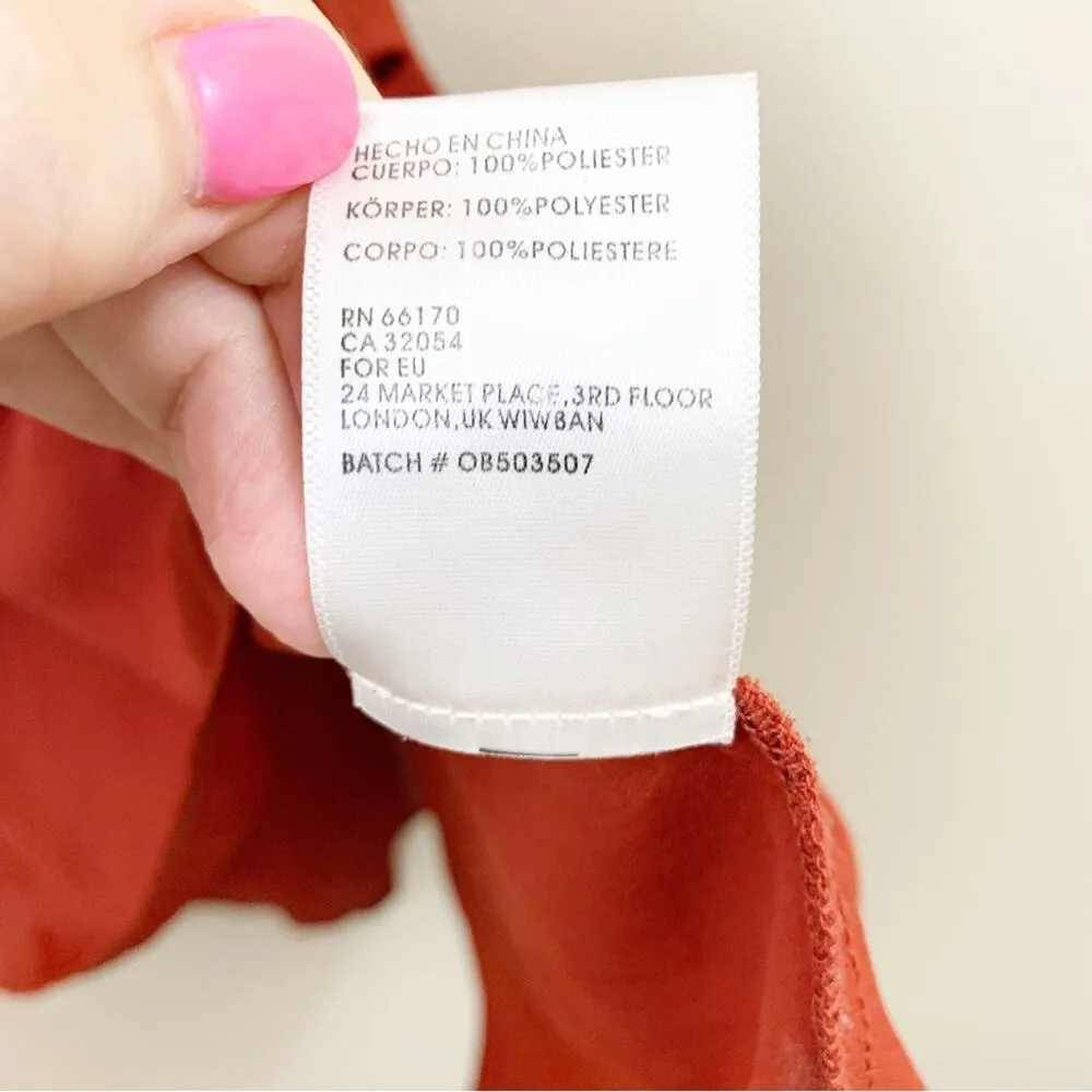 Urban Outfitters Alice & UO Iseult Tiered One Shoulder Rust Mini Dress - Image 7