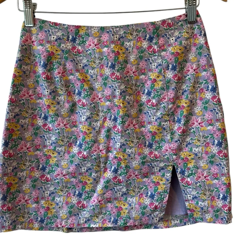 Revolve Seven Wonders Floral Lavender Mini Skirt Purple Size 4 - Image 5