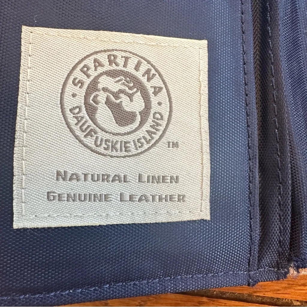 Spartina 449 Small Navy Linen Wallet EUC - Image 4