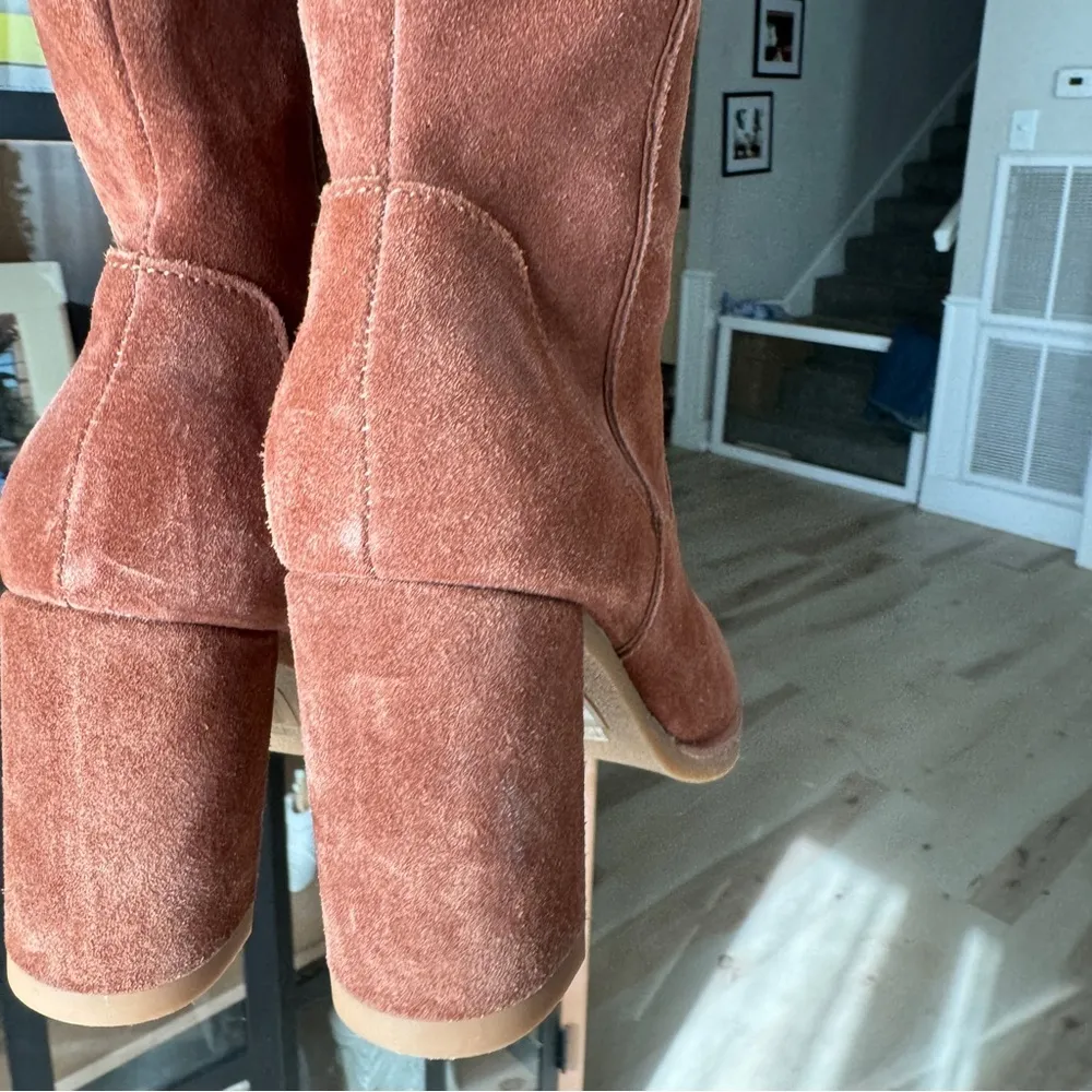 Dolce Vita knee high suede boots brandy leather heel sarie western riding Brown Size 6.5 - Image 6