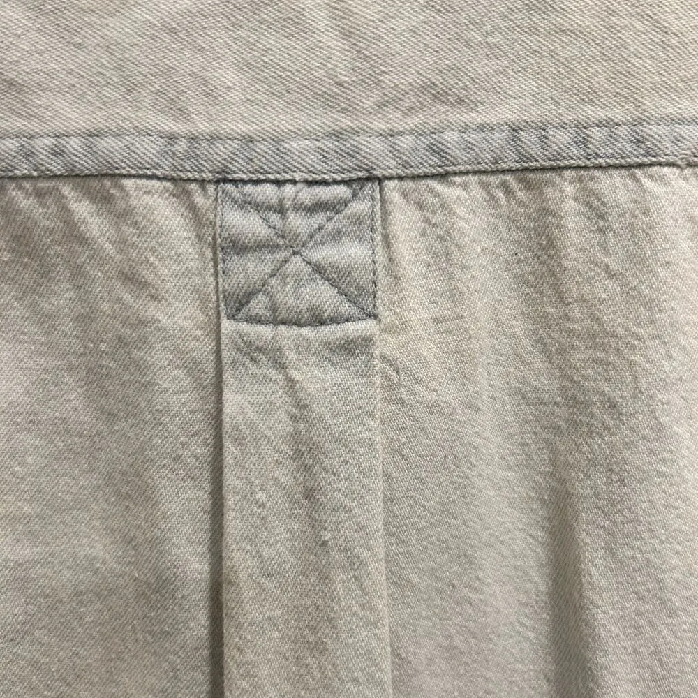 VTG Cotton Express Sleeveless Button Down Denim Shirt Women Medium White Lace - Image 6