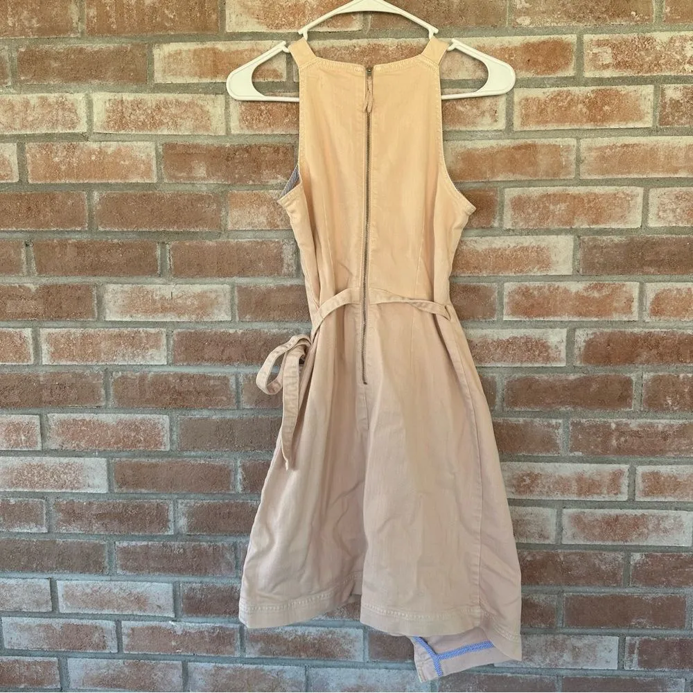 Holding Horses Anthropologie Regatta Wrap Denim Dress Pink Zip Up Women’s Size 0 - Image 8