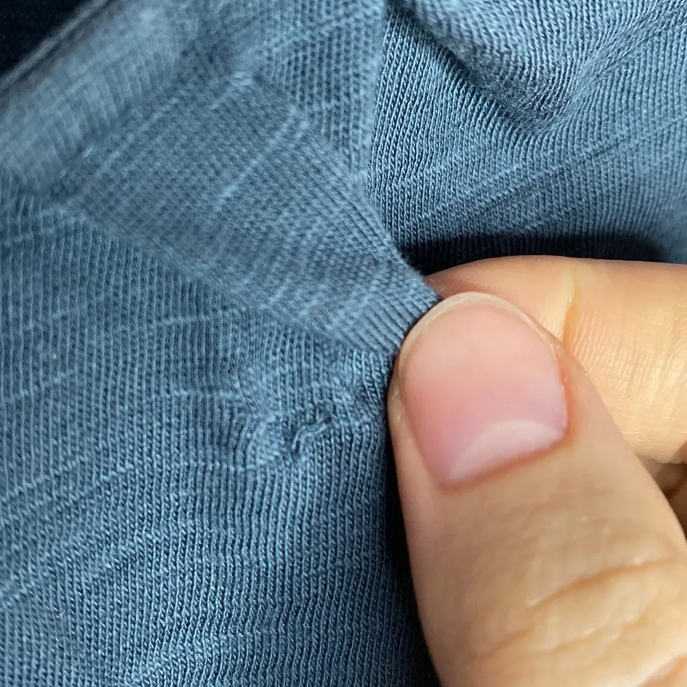 Lilla P deep slate blue pima cotton slub smocked v - Image 63