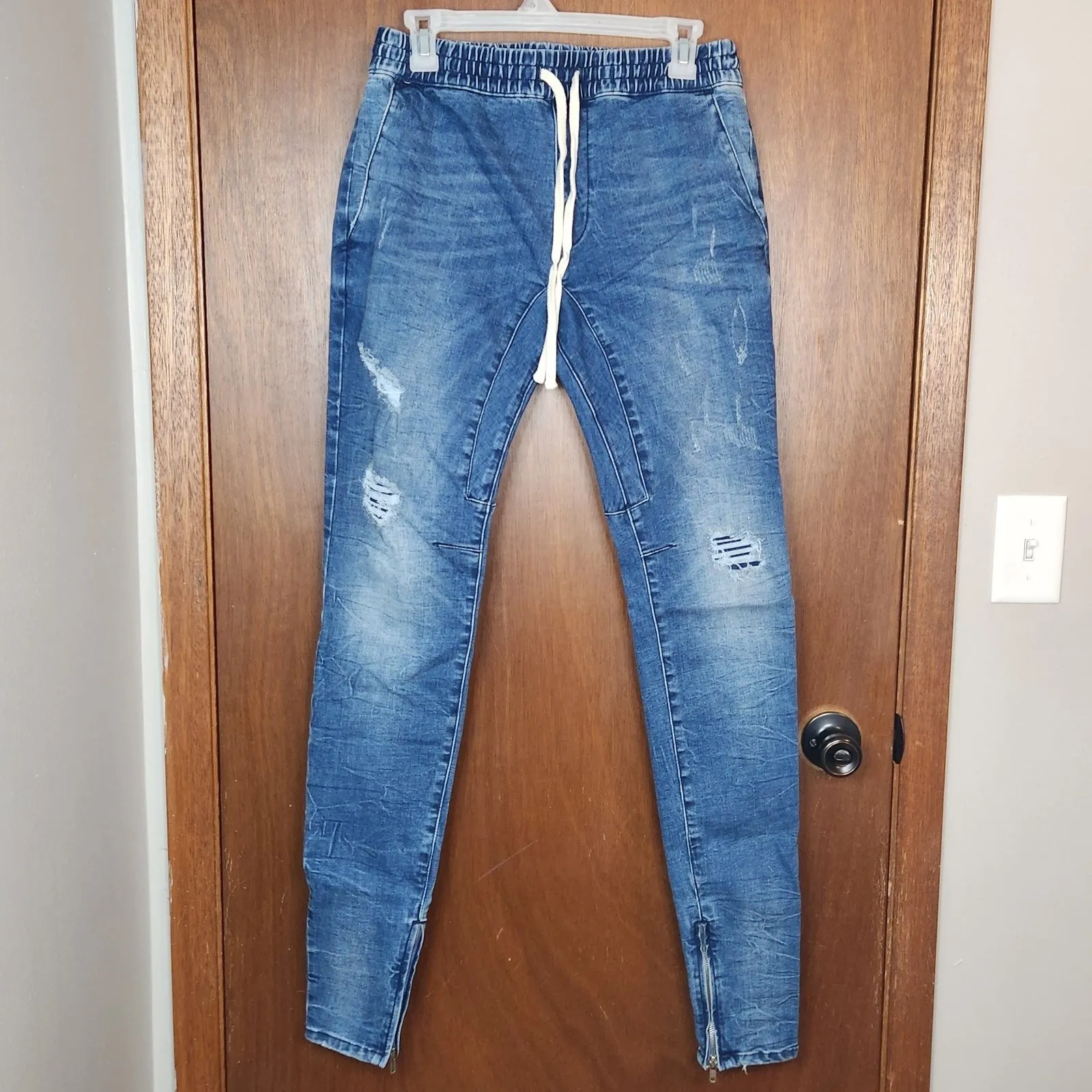 Pacsun Woman’s Denim Casual Skinny Active Stretch Distressed Pants Sz Small Long - Image 2