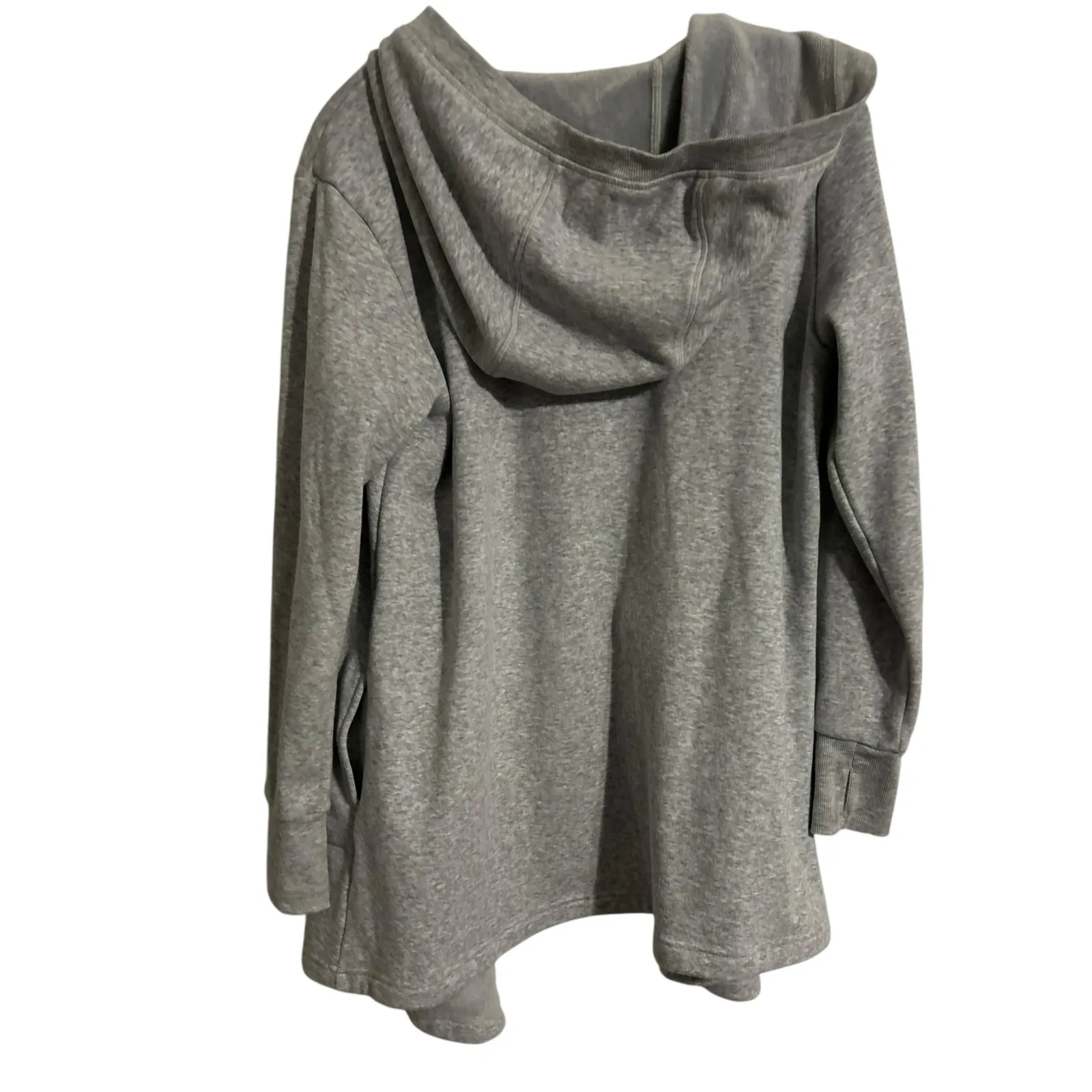 Active Life Heather Gray Hoodie Open SZ SM Fleece Soft Terry Inside Pockets - Image 6