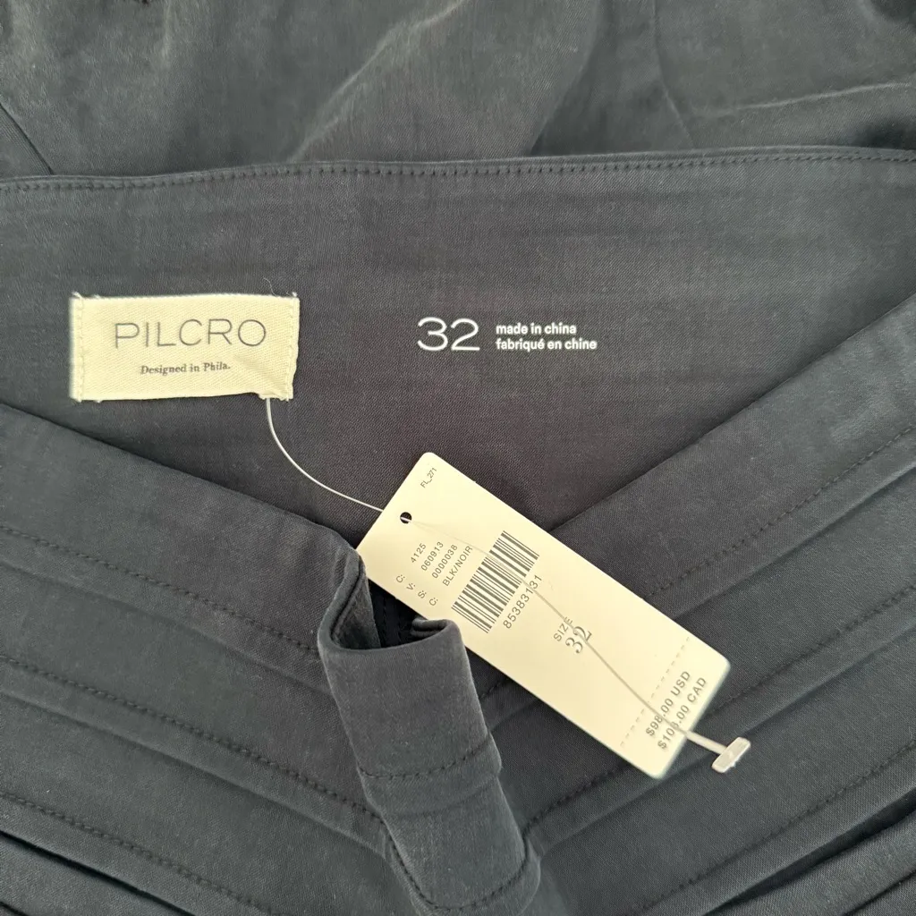 Anthropologie 32 NEW Pilcro Tux Shorts Black High Waist - Image 8