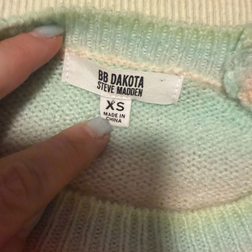 BB Dakota by Steve Madden Pink and Yellow Crew Neck Sweater Size XS - Image 7