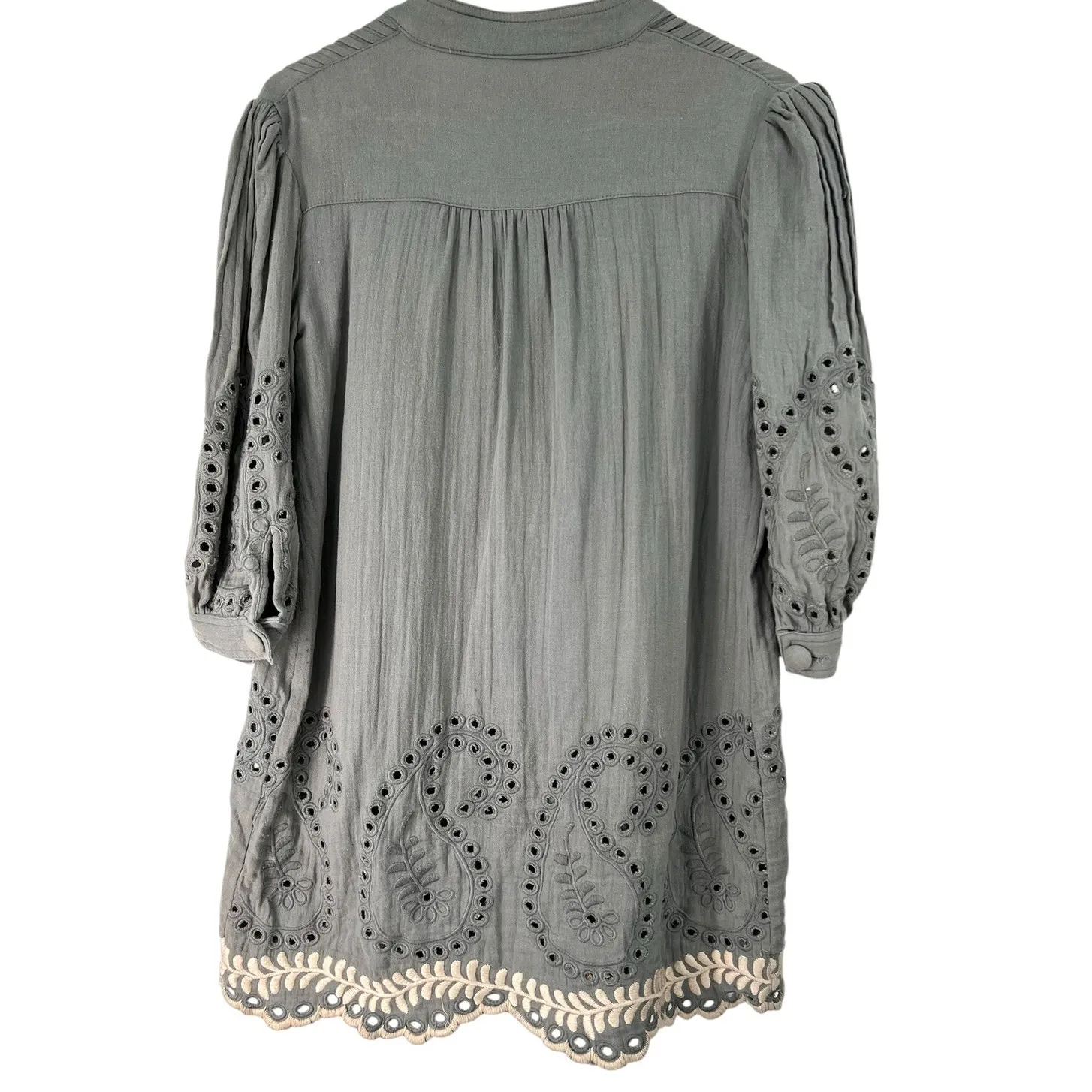 Azel Hazel hazel Anthroplogie SDress Cottage Core Eyelet Embroidered Shirt - Image 2