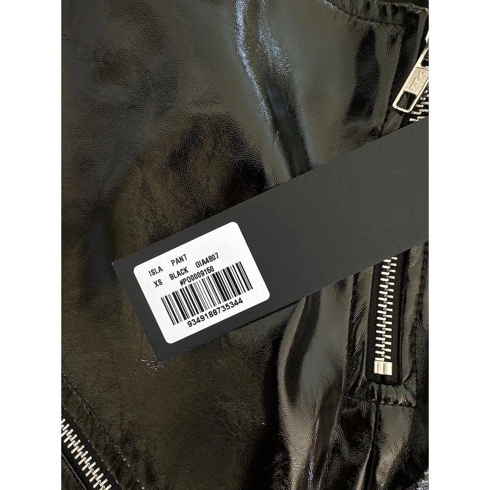 I.AM.GIA - Isla Shiny Pant with Zippers in Black - Image 2