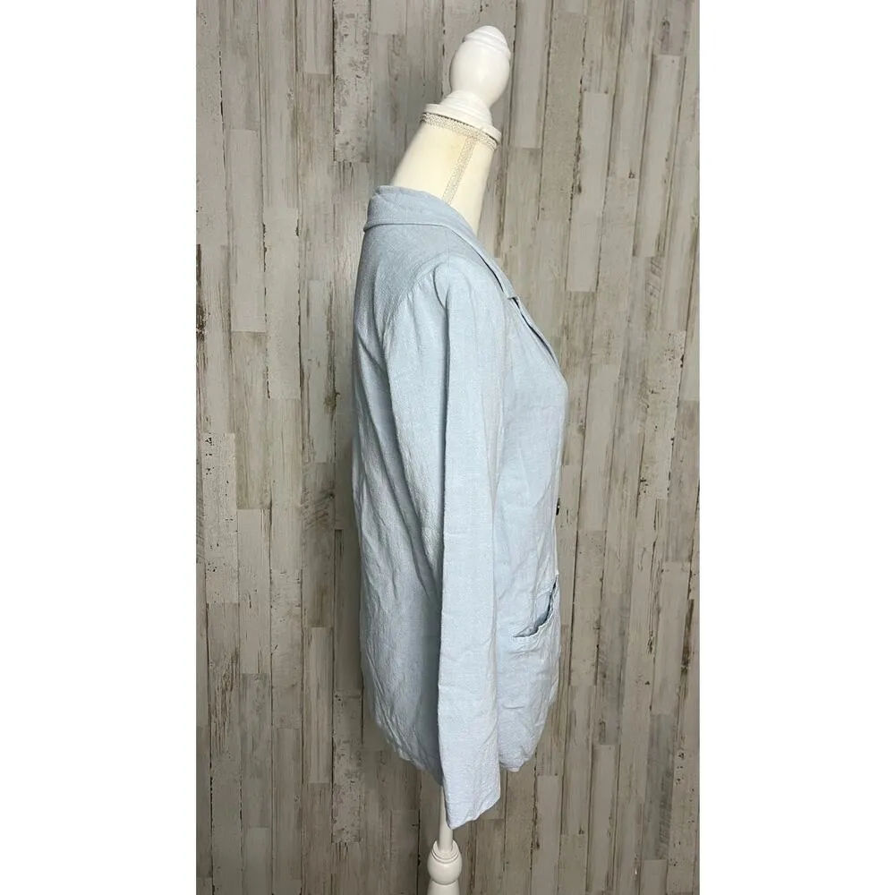Altar'd State Women's Blazer Size Small Light Blue Double Button Business Jacket - Image 2