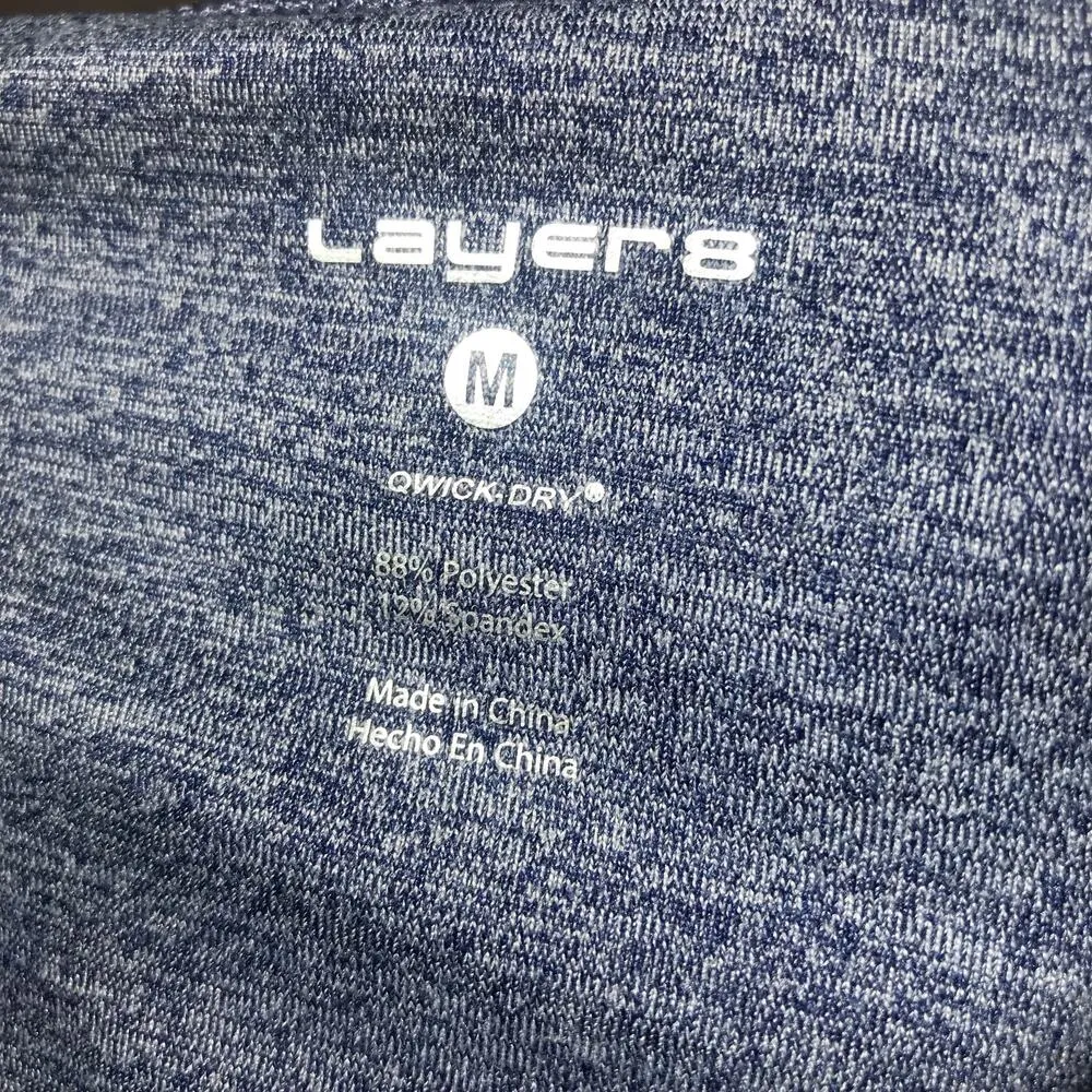 Layer 8 Cropped Long Sleeve Blue Gray Space Dye Top Women's Size Medium - Image 7