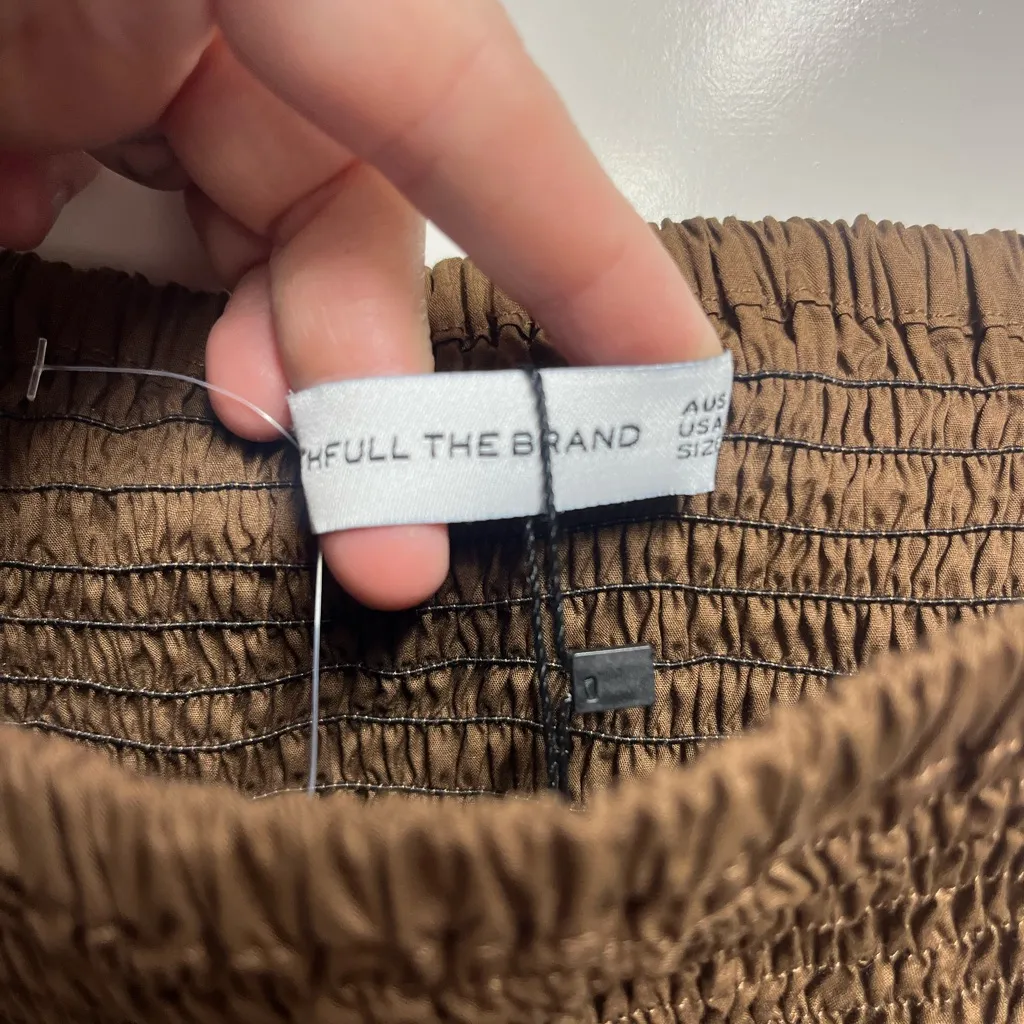 Faithful the Brand NEW NWT Deva Midi Dress in Plain Dark Chocolate size XS - Image 4