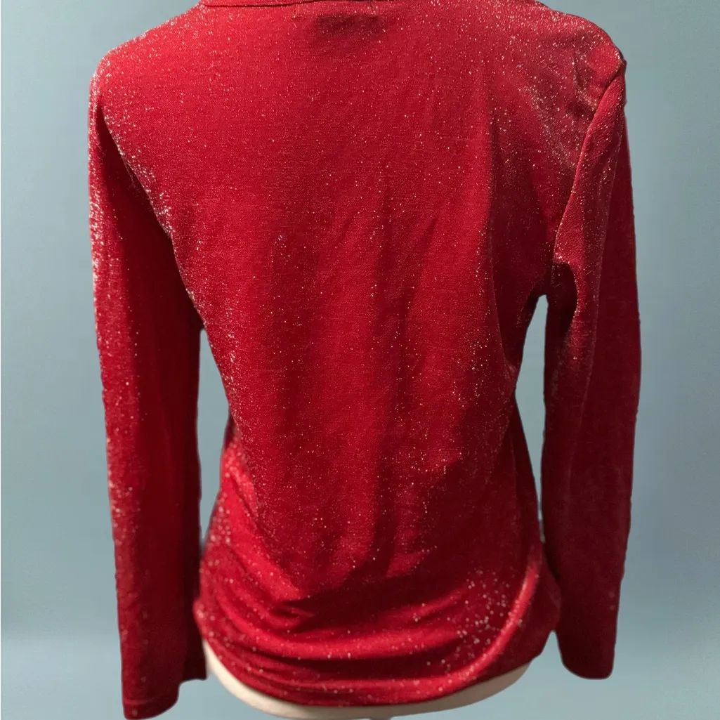 Limited Too Sparkling Red Long Sleeve Top - Image 4