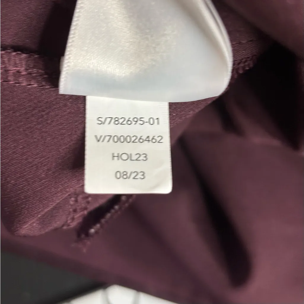 Athleta Endless Satin Side Stripe Pants Stretch Spiced Cabernet size 4 - Image 4