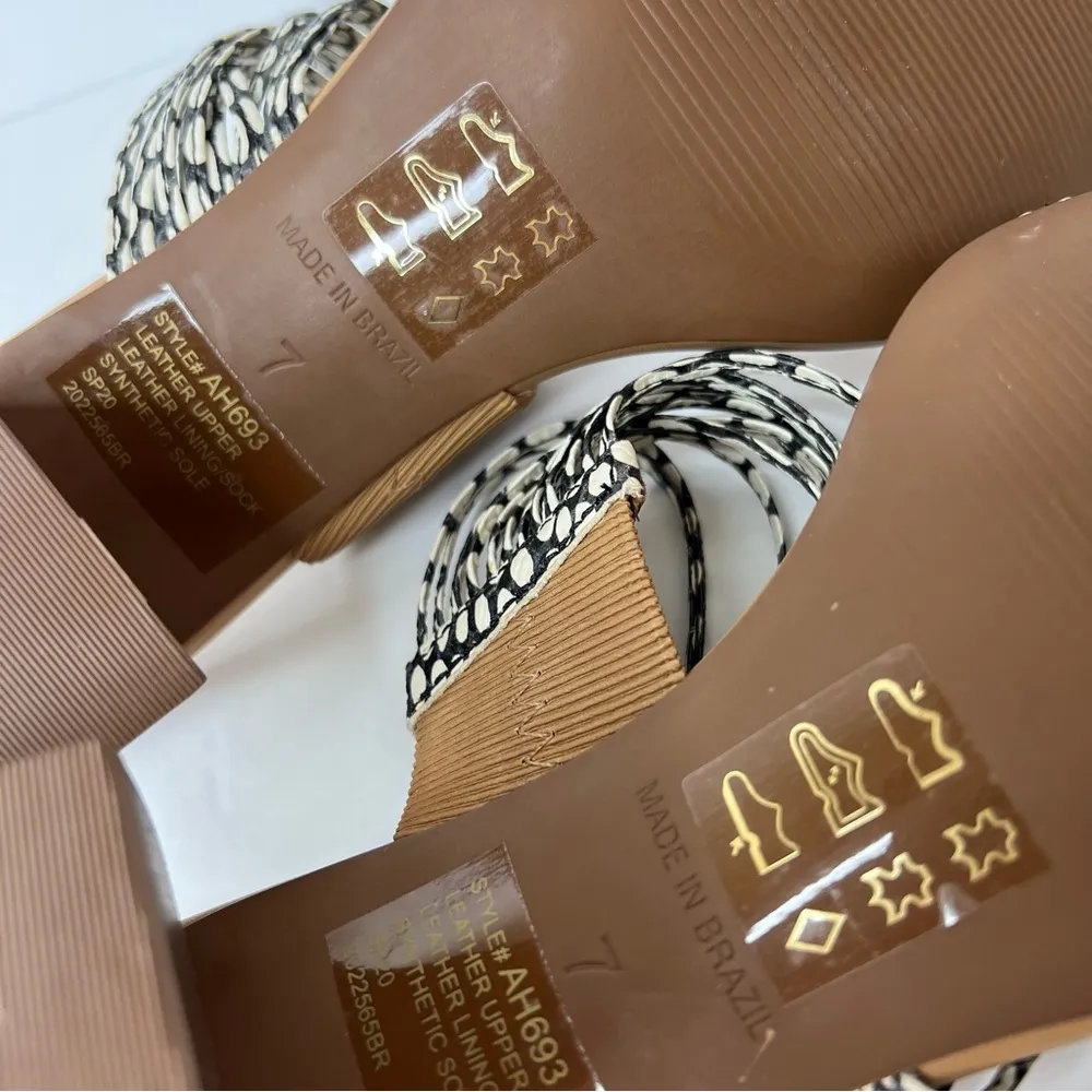 Madewell  Meg Sandal Snake Embossed Leather Size 7 - Image 7