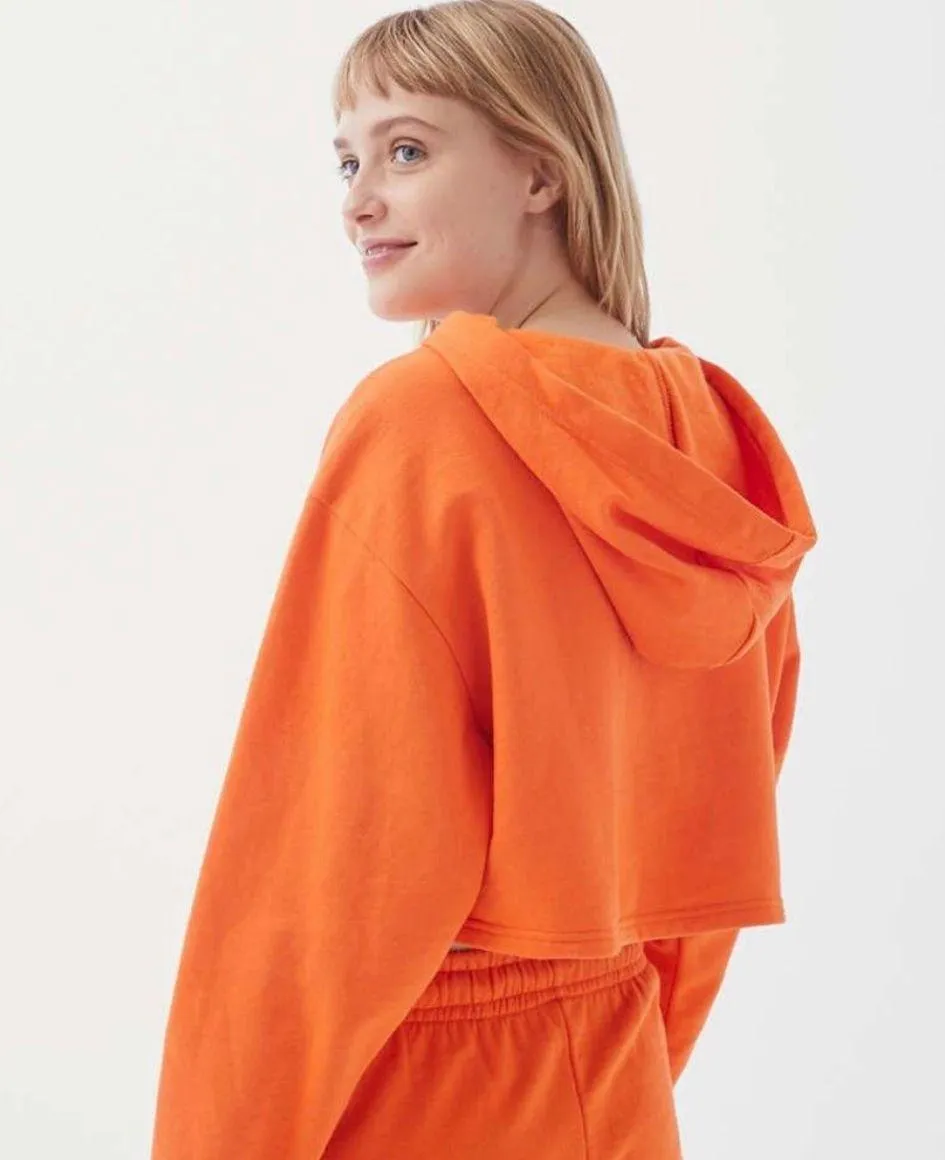 Dalia Orange Flower Crop Hoodie - Image 2