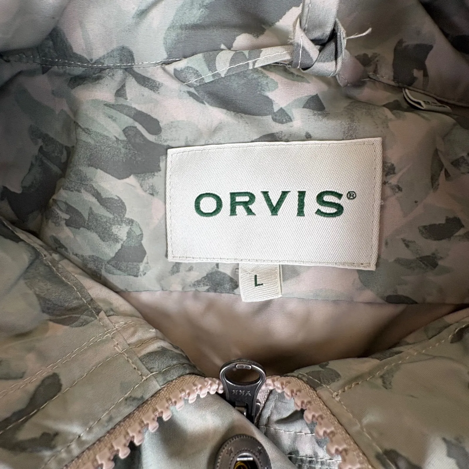 Orvis Women's Lightweight Hooded Jacket Camo Outdoor Zip Up Size L NWOT - Image 8