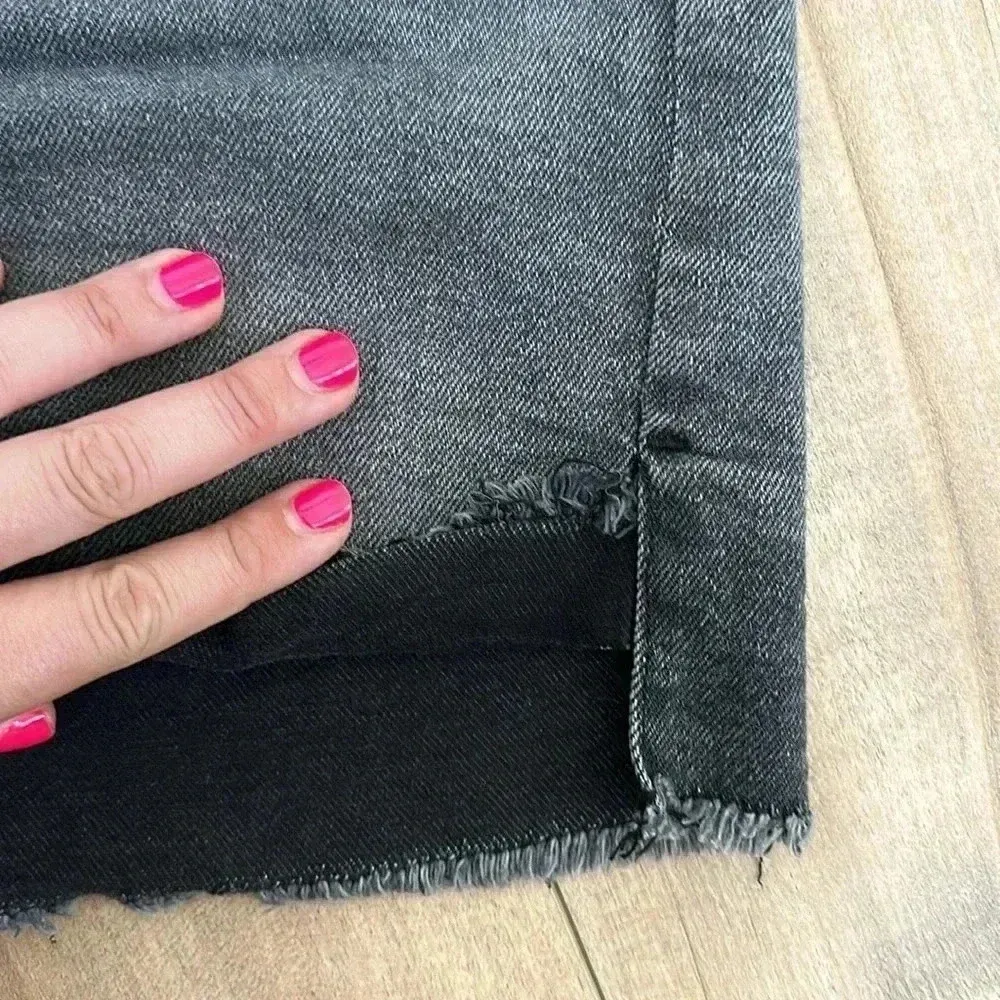 Good American Black Good 90s Wrap Waist Fray Hem Cutoff Shorts Size 15 - Image 6