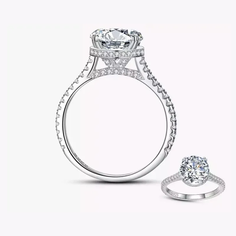 SIZE 6 925  Luxury Sparkling Clear CZ Wedding Ring - Image 5