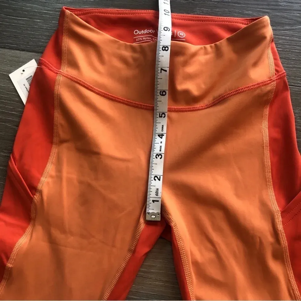 Outdoor Voices SuperForm 7/8 Leggings Orange Color Block Womens Size XS - Image 6