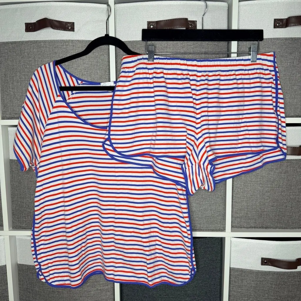 Lake Set Sail Red White and Blue Stripe Pajama Set Size XXL - Image 3