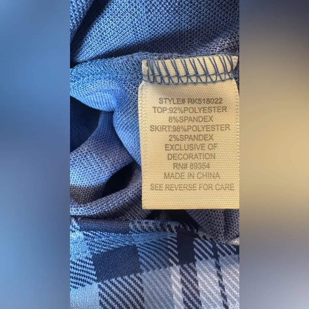 (No Brand) Blue Plaid Skirt w/ Button & Tie: Best for Size 32” (M/L?) Size M - Image 6