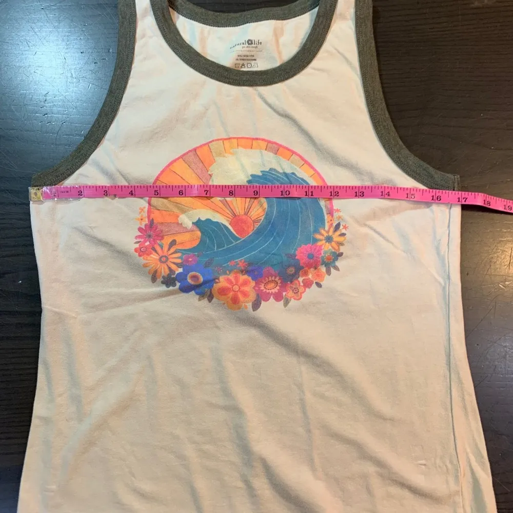 Natural Life Graphic Retro Tank Top Womens Large Beachy Sleeveless Casual Summer - Image 4
