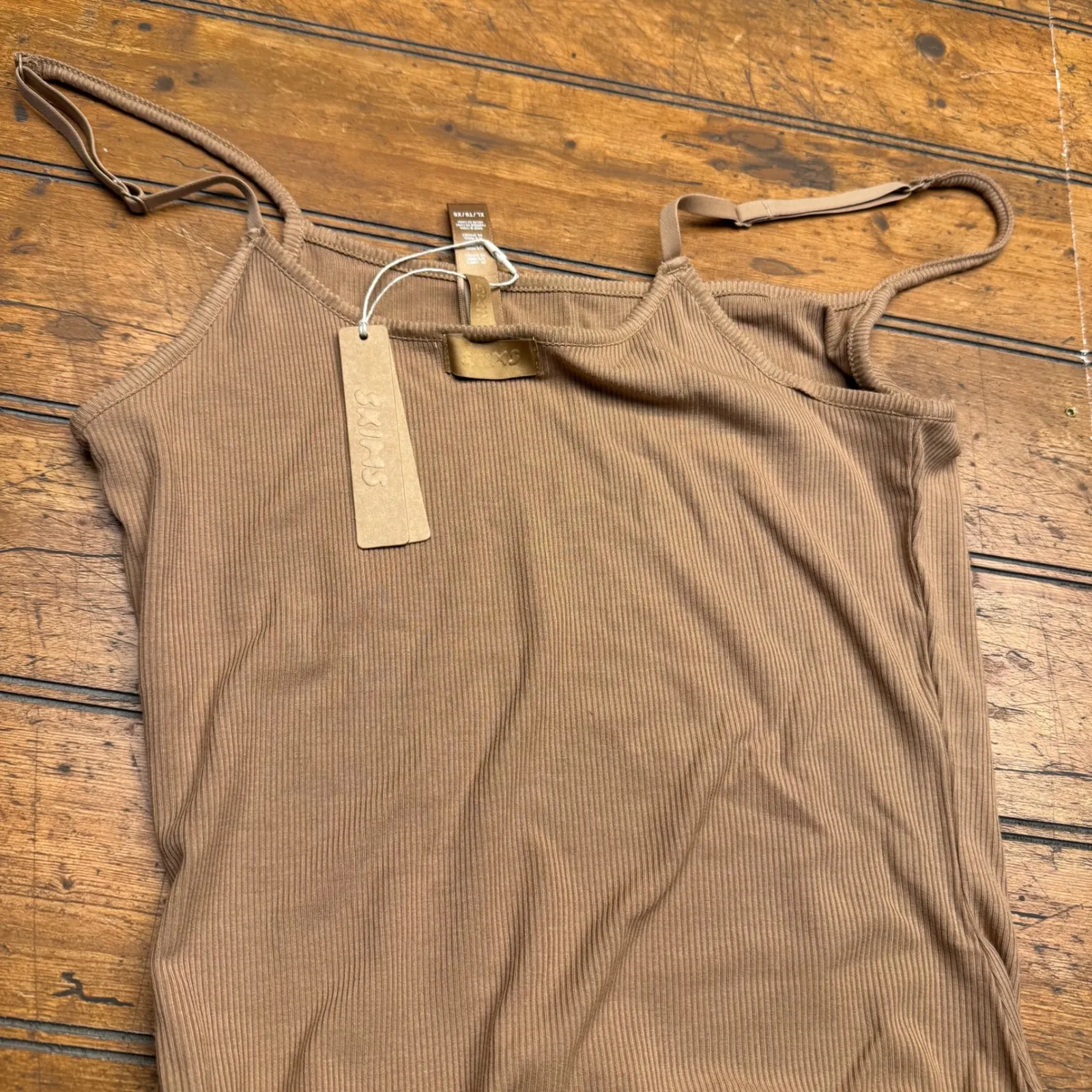 SKIMS Soft Lounge Long Slip Dress Camel XL Ribbed nwt new with tags - Image 8
