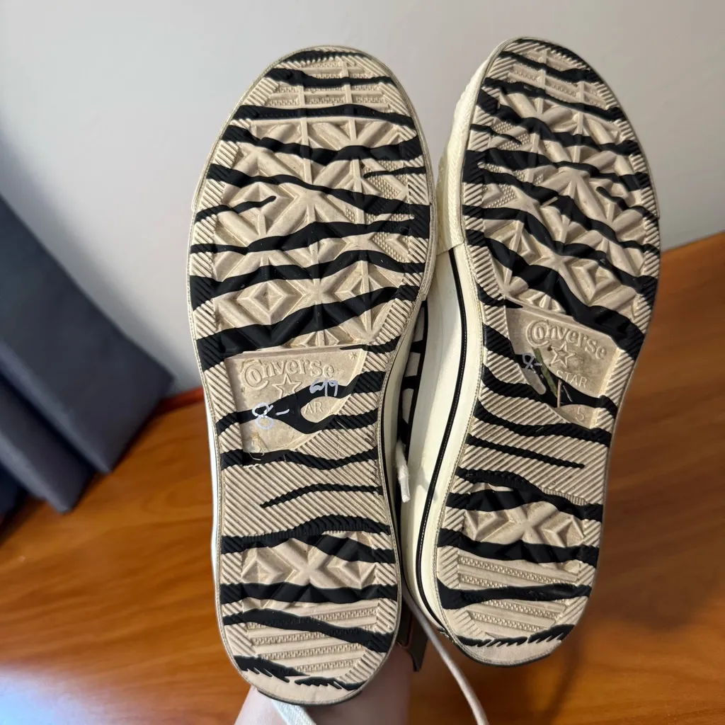 Converse Oxford Chuck 70 Low Archival Zebra Print Black White Sneaker‎ Canvas W7 - Image 5