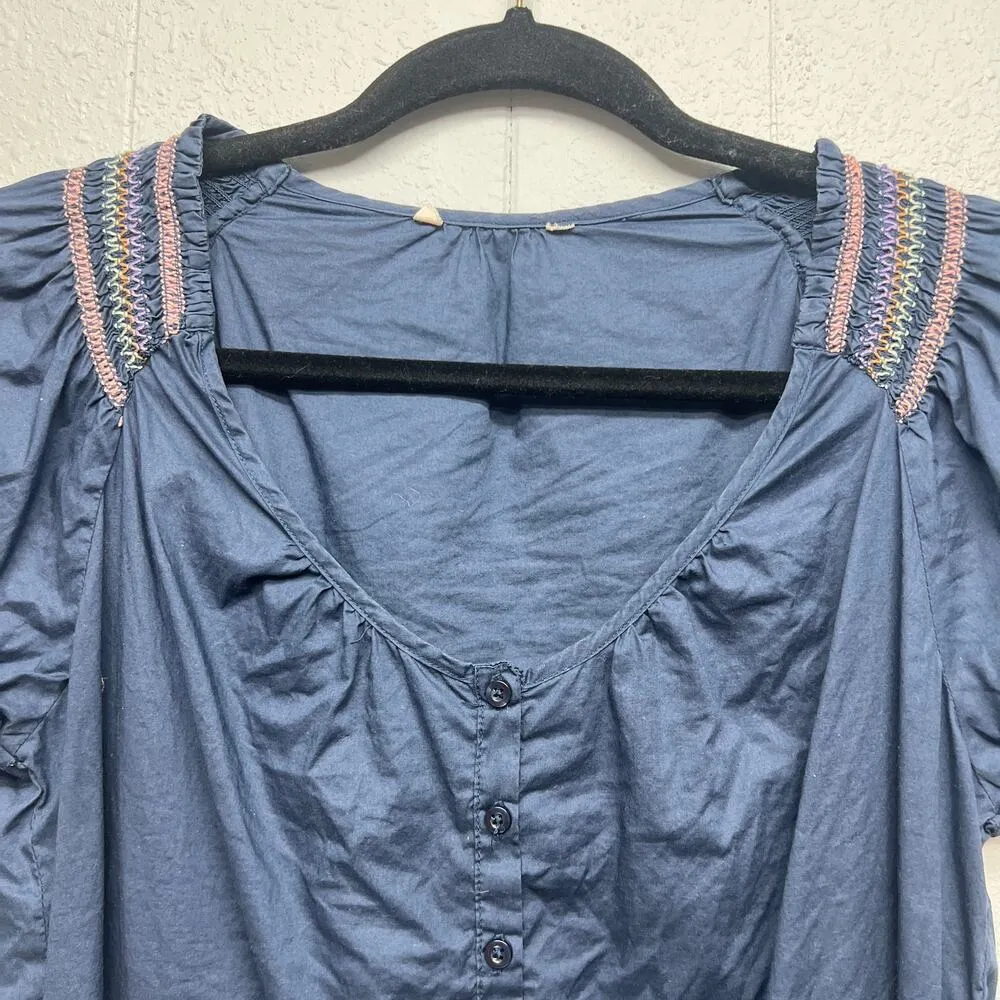 American Eagle Embroidered Bohemian Beachy Cottagecore Cotton Top Womens Medium - Image 4