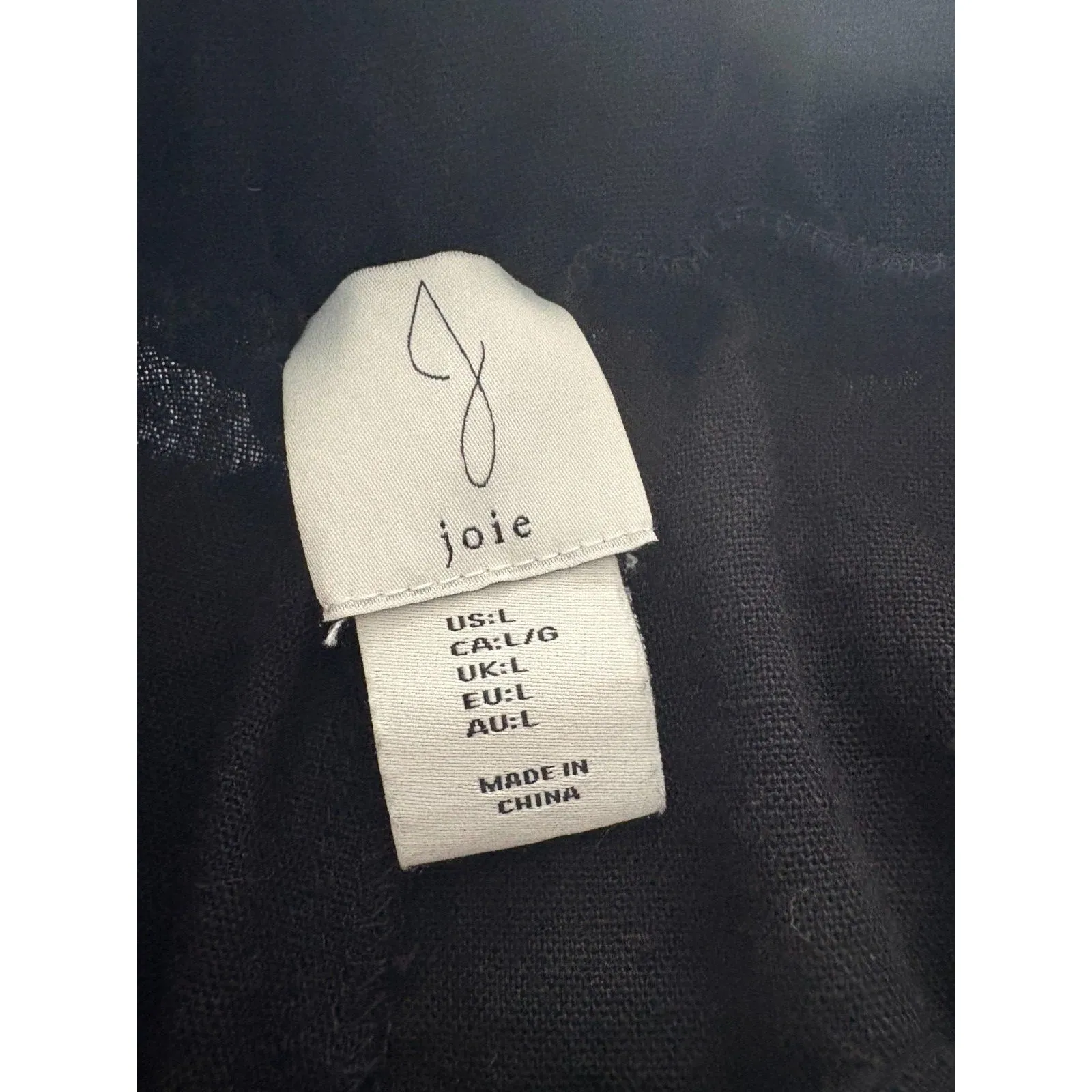 Joie Linen Blend Pants Size Large Black Wide Leg Cropped Lagenlook Pockets - Image 3