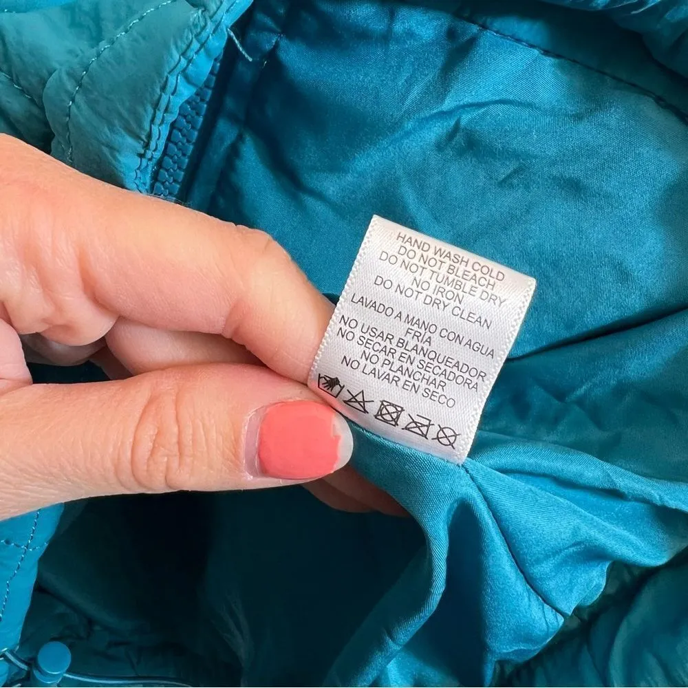 Love Tree Women’s Teal Blue Packable Lightweight Puffer Jacket Medium - Image 9