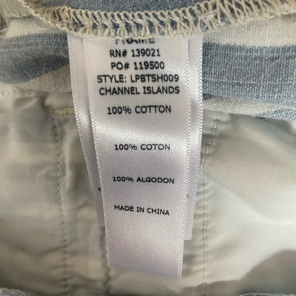 Frame Denim High Waist Blue & White Striped 100% Cotton Size 29 Shorts. - Image 5